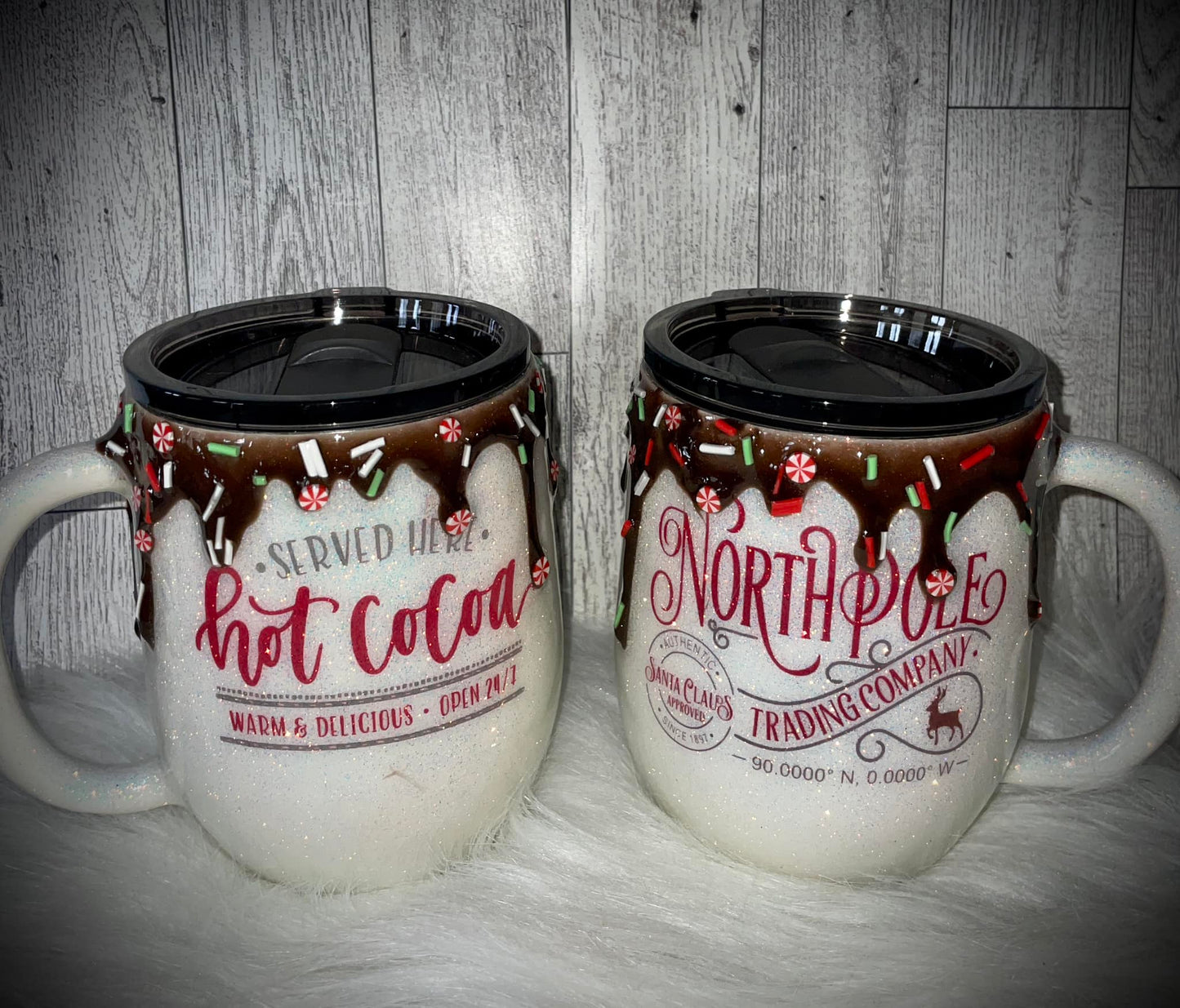 14oz Hot Cocoa Mug with Faux Chocolate Resin Drip